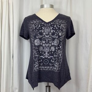 Style & Co. navy blue v-neck short sleeve shirt